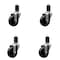 Service Caster 3.5'' SS Phenolic Wheel Swivel 1-5/8'' Expanding Stem Caster Set, 4PK SCC-SSEX20S3514-PHS-158-4 - alternate 1